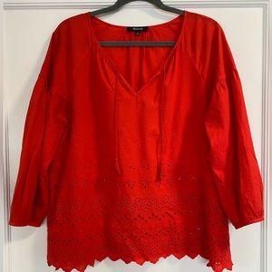 Madewell Eyelet Lattice Top Size M
